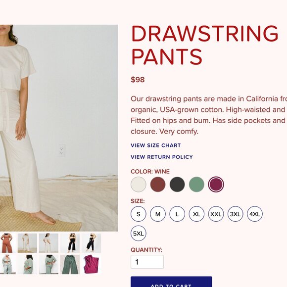 Pansy Drawstring Pants - XXXL - Picture 3 of 3